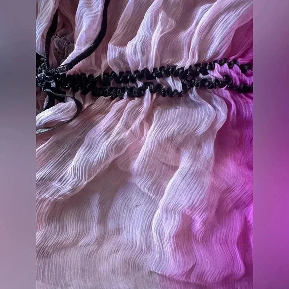 Vintage Spicy Girl Silk Tie Front Blouse Womens Size Medium Y2K - Picture 8 of 11